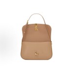 SAINT LAURENT SOLFERINO brand logo single-shoulder bag, medium-sized for women, light hazel color